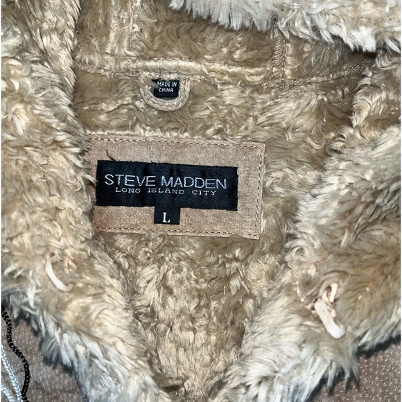 NWOT Penny Lane Shearling Hooded Leather Winter Coat Large - Picture 4 of 16